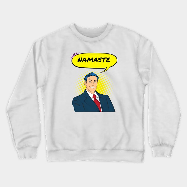 Namaste Man In Suit Crewneck Sweatshirt by DesignIndex